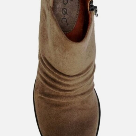 NEW BORN B.O.C TAUPE ANKLE BOOTS WOMEN  Z37017 BOOTIES STACKED HEEL ZIP SIDE - Picture 6 of 6